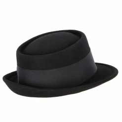 Jeanne Simmons Women's Extra Wide Grosgrain Ribbon Band Trim Wool Pork Pie Fedora Hat 9 Jeanne Simmons Women's Extra Wide Grosgrain Ribbon Band Trim Wool Pork Pie Fedora Hat -Adams Shop wl001pp black 3
