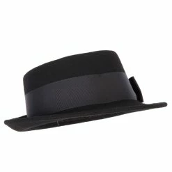 Jeanne Simmons Women's Extra Wide Grosgrain Ribbon Band Trim Wool Pork Pie Fedora Hat 10 Jeanne Simmons Women's Extra Wide Grosgrain Ribbon Band Trim Wool Pork Pie Fedora Hat -Adams Shop wl001pp black 4