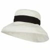 Jeanne Simmons Woman's Large Brim Canvas Cotton Bucket Hat -Adams Shop wl001ru beige black 1