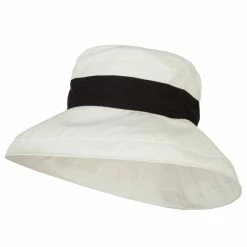 Jeanne Simmons Woman's Large Brim Canvas Cotton Bucket Hat