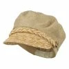Jeanne Simmons Women's Linen Straw Greek Sailor Style Cabbie Cap -Adams Shop wl002cb natural 1
