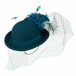 Something Special Mini Wool Bowler Fascinator -Adams Shop wm001df blue 3