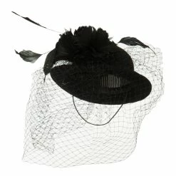 Something Special Mini Wool Bowler Fascinator -Adams Shop wm003df black 1