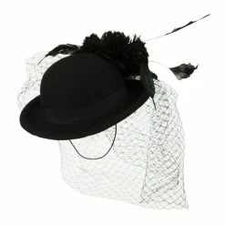 Something Special Mini Wool Bowler Fascinator -Adams Shop wm003df black 3
