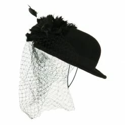 Something Special Mini Wool Bowler Fascinator -Adams Shop wm003df black 5