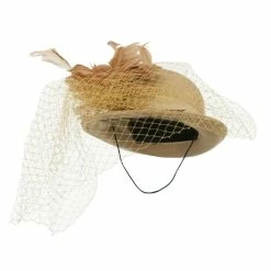 Something Special Mini Wool Bowler Fascinator -Adams Shop wm004df camel 1