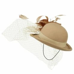 Something Special Mini Wool Bowler Fascinator -Adams Shop wm004df camel 2
