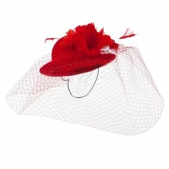 Something Special Mini Wool Bowler Fascinator -Adams Shop wm005df red 4