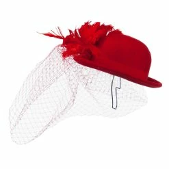 Something Special Mini Wool Bowler Fascinator -Adams Shop wm005df red 5