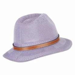Something Special Women's Knitted Panama Short Brim Fedora Hat -Adams Shop wn002pe lavender 3