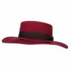 Jeanne Simmons Women's Wool Felt Wide Satin Ribbon Trim Bolero Fedora Hat 1 Jeanne Simmons Women's Wool Felt Wide Satin Ribbon Trim Bolero Fedora Hat -Adams Shop wo001tp red 1