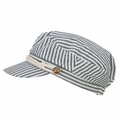 Jeanne Simmons Women's Rope Accent Band Greek Sailor Stripe Hat 11 Jeanne Simmons Women's Rope Accent Band Greek Sailor Stripe Hat -Adams Shop wr001cb navy white 5