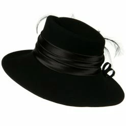 Something Special Wool Felt Dress Hat With Leaf Ribbon -Adams Shop wr001fp 3 1