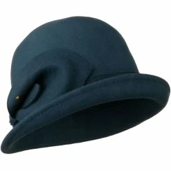 Jeanne Simmons Cloche Wool Felt Lily Accent With Rhinestone Stem Hat