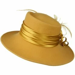 Something Special Wool Felt Dress Hat With Leaf Ribbon -Adams Shop wr002fp 3