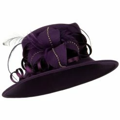 Something Special Wool Felt Dress Hat With Leaf Ribbon -Adams Shop wr003fp 1