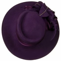 Something Special Wool Felt Dress Hat With Leaf Ribbon -Adams Shop wr003fp 5