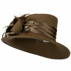 Something Special Wool Felt Dress Hat With Leaf Ribbon -Adams Shop wr004fp 2