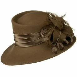 Something Special Wool Felt Dress Hat With Leaf Ribbon -Adams Shop wr004fp 4