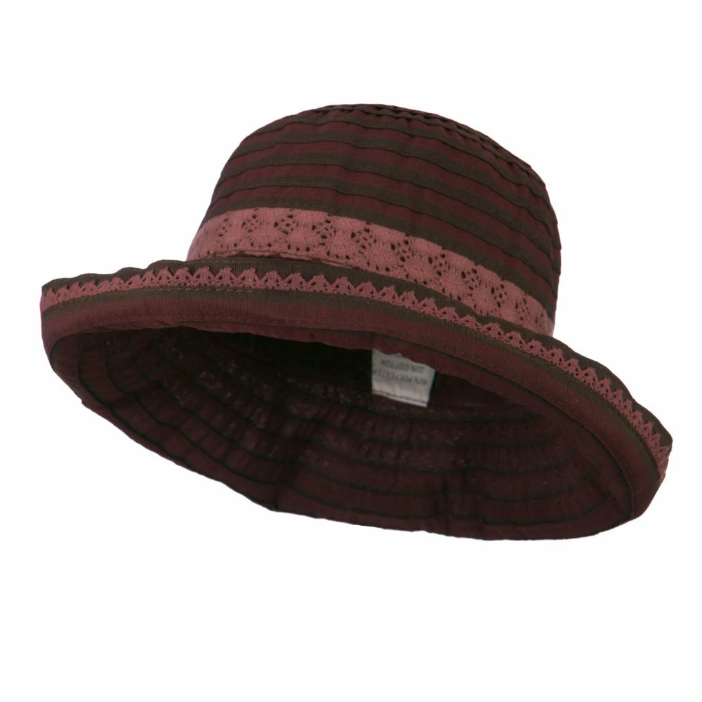 Jeanne Simmons Woman's Stripe Design Crushable Hat With Lace Accent 8 Jeanne Simmons Woman's Stripe Design Crushable Hat With Lace Accent - Image 6