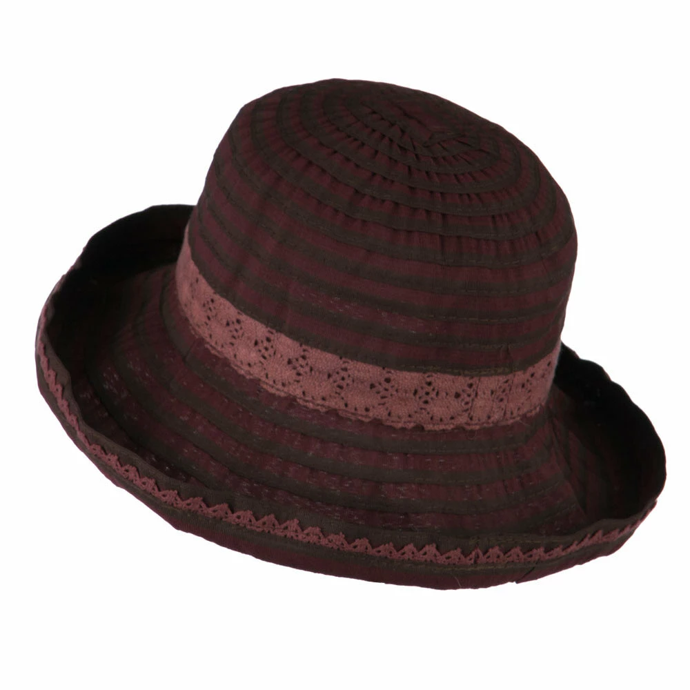 Jeanne Simmons Woman's Stripe Design Crushable Hat With Lace Accent 9 Jeanne Simmons Woman's Stripe Design Crushable Hat With Lace Accent - Image 7