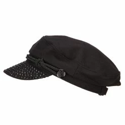 Jeanne Simmons Women's Stone Accent Greek Sailor Hat -Adams Shop wt001cb black 5