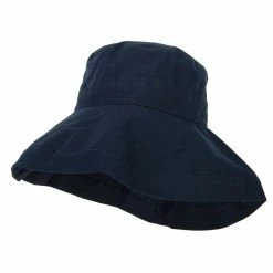 Jeanne Simmons Women's Turn Up Brim Cotton Linen Dressy Bucket Hat -Adams Shop wt003ru navy 1