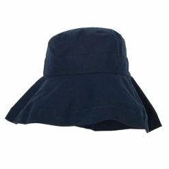 Jeanne Simmons Women's Turn Up Brim Cotton Linen Dressy Bucket Hat -Adams Shop wt003ru navy 5