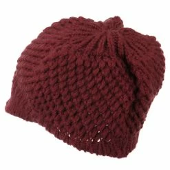 Cheveux Women's Visored Knit Beanie -Adams Shop wv001db burgundy 2