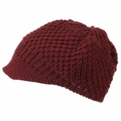 Cheveux Women's Visored Knit Beanie -Adams Shop wv001db burgundy 5