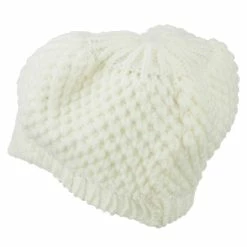 Cheveux Women's Visored Knit Beanie -Adams Shop wv002db white 2