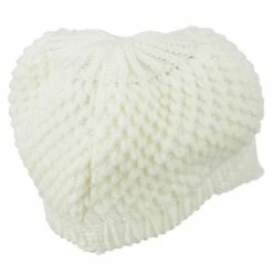 Cheveux Women's Visored Knit Beanie -Adams Shop wv002db white 3