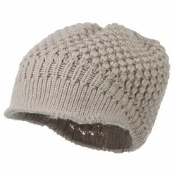 Cheveux Women's Visored Knit Beanie -Adams Shop wv003db beige 1