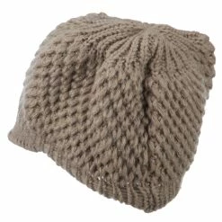 Cheveux Women's Visored Knit Beanie -Adams Shop wv004db taupe 2