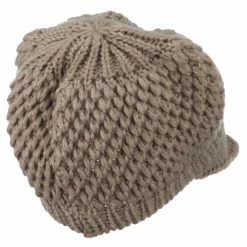 Cheveux Women's Visored Knit Beanie -Adams Shop wv004db taupe 3