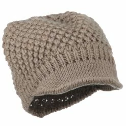 Cheveux Women's Visored Knit Beanie -Adams Shop wv004db taupe 4