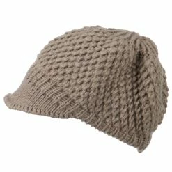 Cheveux Women's Visored Knit Beanie -Adams Shop wv004db taupe 5