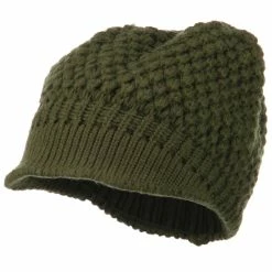 Cheveux Women's Visored Knit Beanie -Adams Shop wv006db olive 1