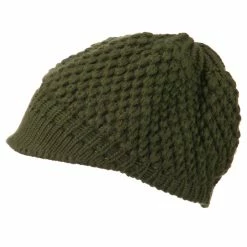 Cheveux Women's Visored Knit Beanie -Adams Shop wv006db olive 5