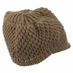 Cheveux Women's Visored Knit Beanie -Adams Shop wv007db camel 3