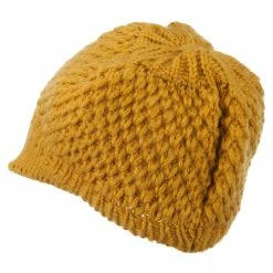 Cheveux Women's Visored Knit Beanie -Adams Shop wv009db mustard 2