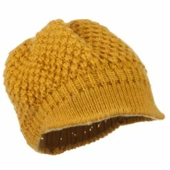 Cheveux Women's Visored Knit Beanie -Adams Shop wv009db mustard 4