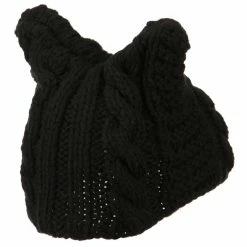 Jeanne Simmons Women's Acrylic Cable Knit Beanie 24 Jeanne Simmons Women's Acrylic Cable Knit Beanie -Adams Shop ww001ps black 3
