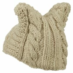 Jeanne Simmons Women's Acrylic Cable Knit Beanie 28 Jeanne Simmons Women's Acrylic Cable Knit Beanie -Adams Shop ww002ps cream 2