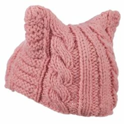 Jeanne Simmons Women's Acrylic Cable Knit Beanie 38 Jeanne Simmons Women's Acrylic Cable Knit Beanie -Adams Shop ww004ps pink 2