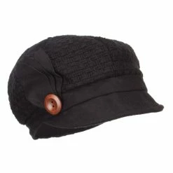 Jeanne Simmons Women's Textured Button Cabbie Cap 25 Jeanne Simmons Women's Textured Button Cabbie Cap -Adams Shop wx001cb black 4