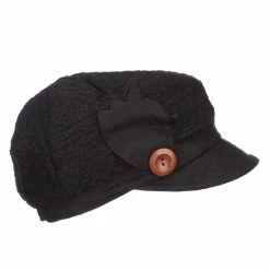 Jeanne Simmons Women's Textured Button Cabbie Cap 26 Jeanne Simmons Women's Textured Button Cabbie Cap -Adams Shop wx001cb black 5
