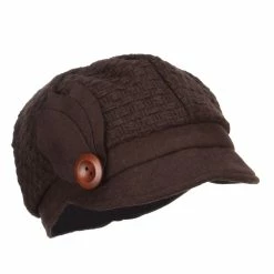 Jeanne Simmons Women's Textured Button Cabbie Cap 35 Jeanne Simmons Women's Textured Button Cabbie Cap -Adams Shop wx002cb chocolate 4