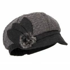 Jeanne Simmons Women's Textured Button Cabbie Cap 40 Jeanne Simmons Women's Textured Button Cabbie Cap -Adams Shop wx003cb grey 4