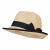 Jeanne Simmons Women's Bow Accent Toyo Braid Fedora 2 Jeanne Simmons Women's Bow Accent Toyo Braid Fedora -Adams Shop wy001cf tan 1